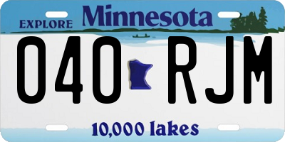 MN license plate 040RJM