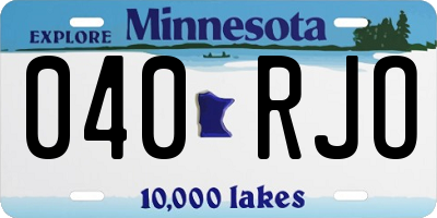 MN license plate 040RJO