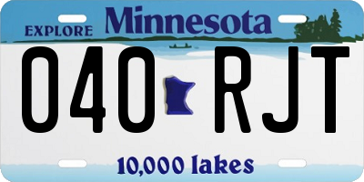 MN license plate 040RJT