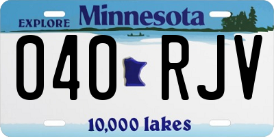 MN license plate 040RJV