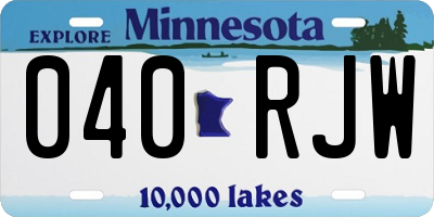 MN license plate 040RJW