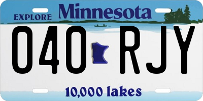 MN license plate 040RJY