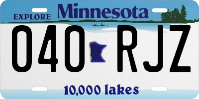 MN license plate 040RJZ
