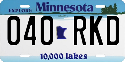 MN license plate 040RKD
