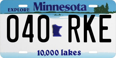 MN license plate 040RKE