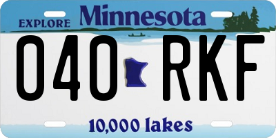 MN license plate 040RKF