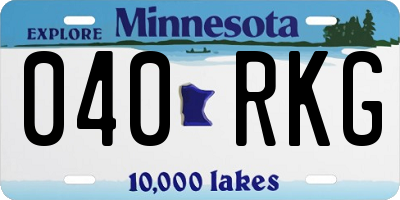 MN license plate 040RKG