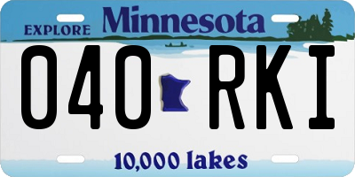 MN license plate 040RKI