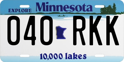 MN license plate 040RKK