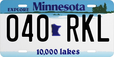 MN license plate 040RKL