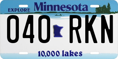 MN license plate 040RKN