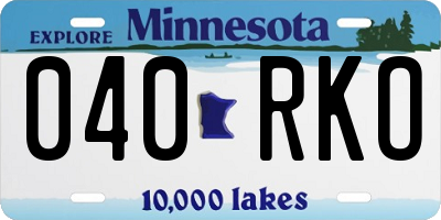 MN license plate 040RKO