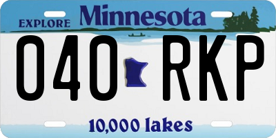 MN license plate 040RKP
