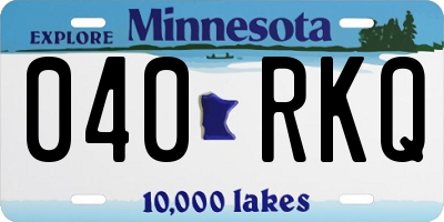 MN license plate 040RKQ