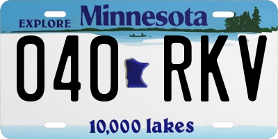 MN license plate 040RKV