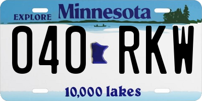MN license plate 040RKW