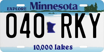 MN license plate 040RKY