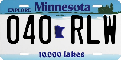 MN license plate 040RLW