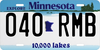 MN license plate 040RMB