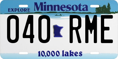 MN license plate 040RME
