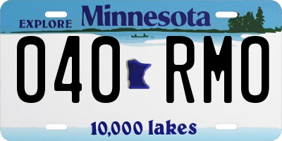 MN license plate 040RMO