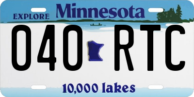 MN license plate 040RTC