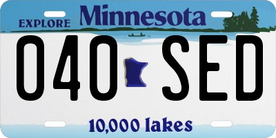 MN license plate 040SED