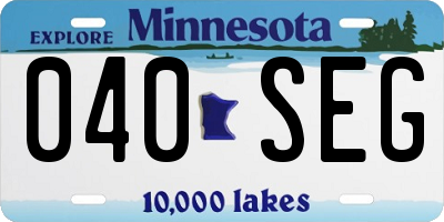 MN license plate 040SEG