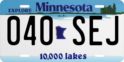MN license plate 040SEJ