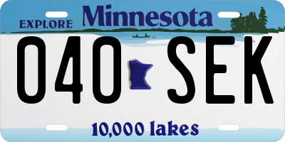 MN license plate 040SEK