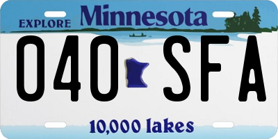 MN license plate 040SFA
