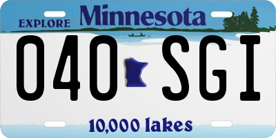 MN license plate 040SGI