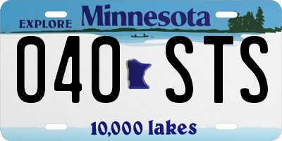 MN license plate 040STS