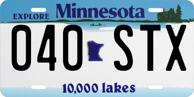 MN license plate 040STX