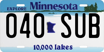MN license plate 040SUB