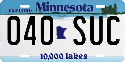 MN license plate 040SUC