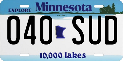 MN license plate 040SUD