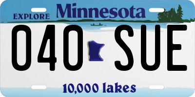 MN license plate 040SUE