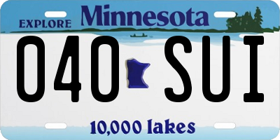 MN license plate 040SUI