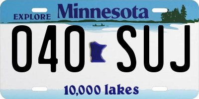 MN license plate 040SUJ