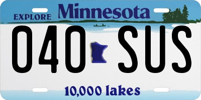 MN license plate 040SUS