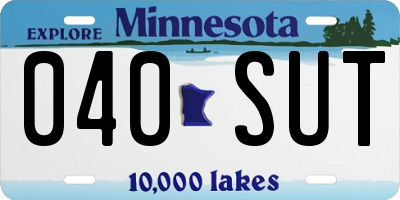 MN license plate 040SUT