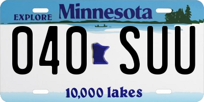 MN license plate 040SUU