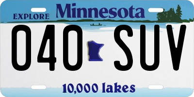 MN license plate 040SUV