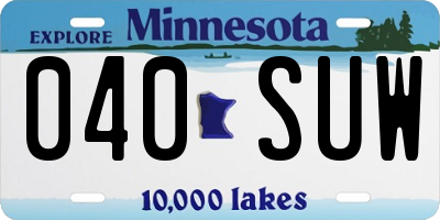 MN license plate 040SUW