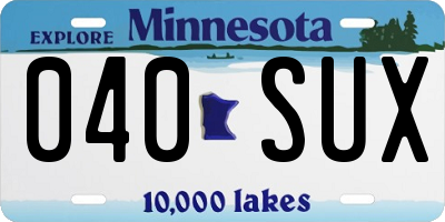 MN license plate 040SUX