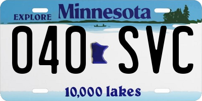 MN license plate 040SVC