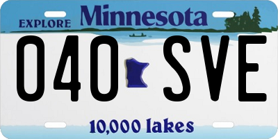 MN license plate 040SVE