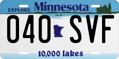 MN license plate 040SVF