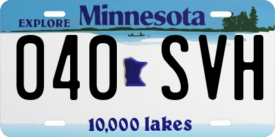 MN license plate 040SVH